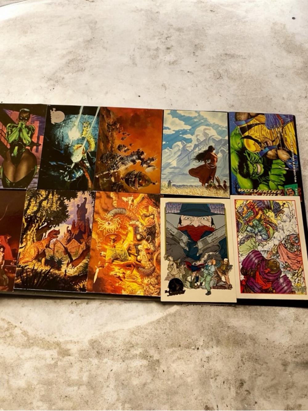Vintage Comic Art Postcard Set - Colorful Fantasy & Superhero Prints